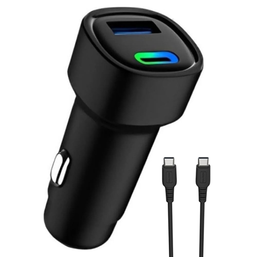 The Wlue 48W PD Araç içi Çakmaklık Hızlı Şarj Aleti 1x Type-c 30W PD 1x Usb3.0 18W (KABLO DAHİLDİR)