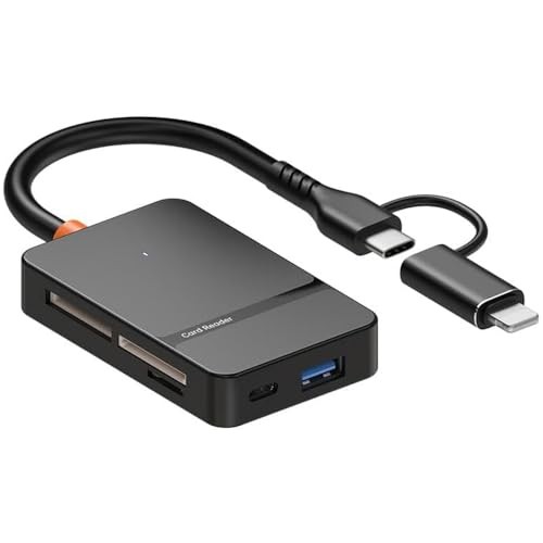 The Wlue 8in1 Multi Girişli Çevirici Adaptör Lightning/Type-C To USB A/SD/TF/MS/Macbook Uyumlu