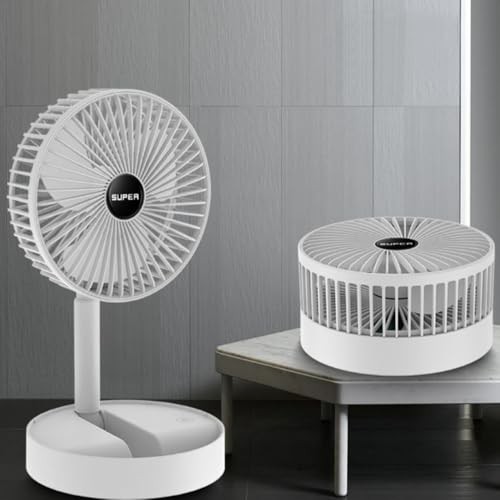 The Wlue Şarjlı Masaüstü Vantilatör/Teleskopik Katlanabilir Fan / 3 Kademeli