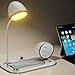 3'ü 1 Arada LED Masa Lambası, 15W Kablosuz Hızlı Telefon Şarj Standı, Bluetooth Hoparlör