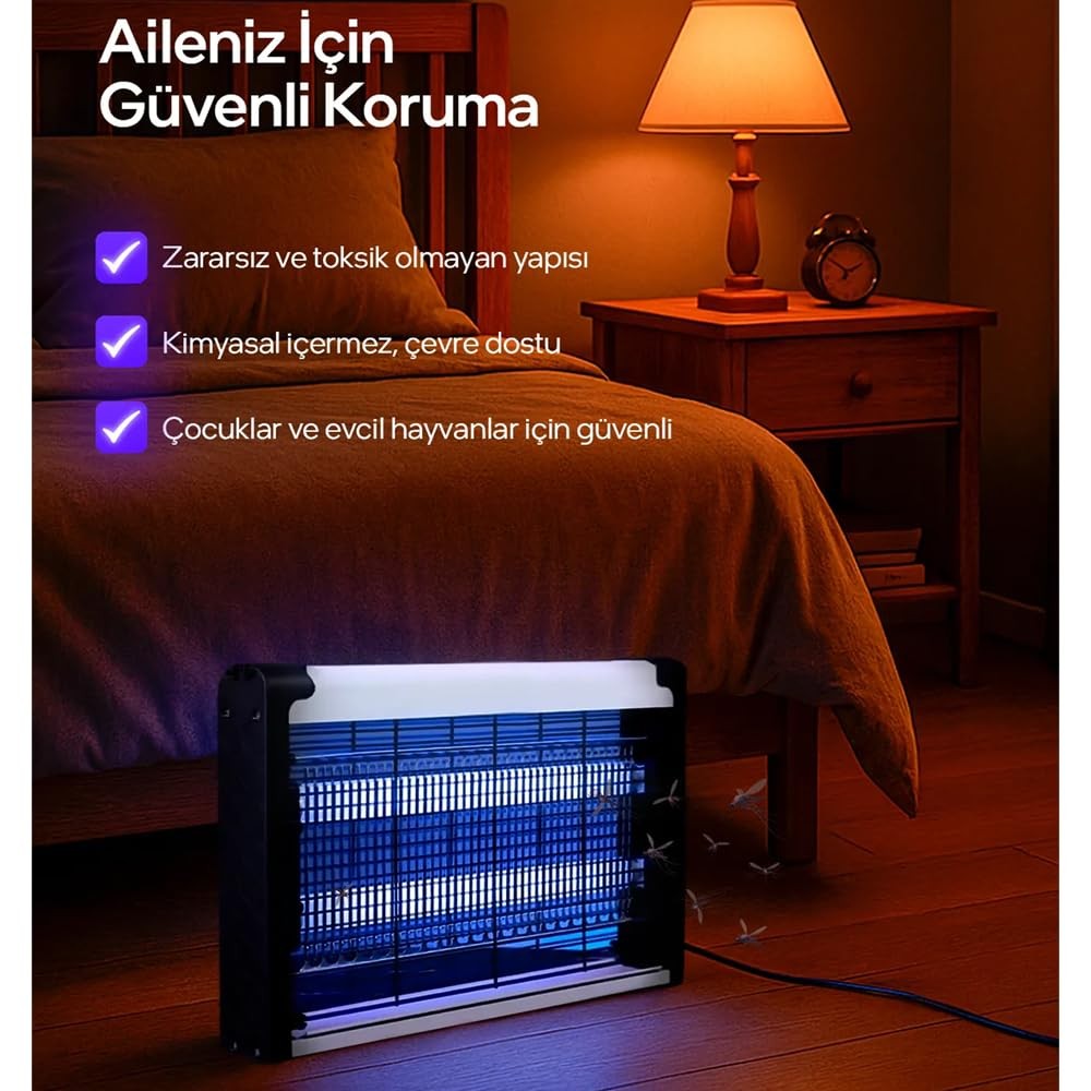 The Wlue Elektirikli Sinek Kovucu 8W / Sinek Öldürücü ve Kovucu/UV Mor Işık / 600-800V Izgara