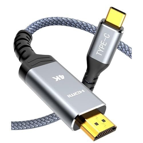 The Wlue Type-C to 4k 30Hz Ultra Full Hd HDMI Usb-C Tak Çalıştır Görüntü Aktarım Kablosu 3 Metre Gold