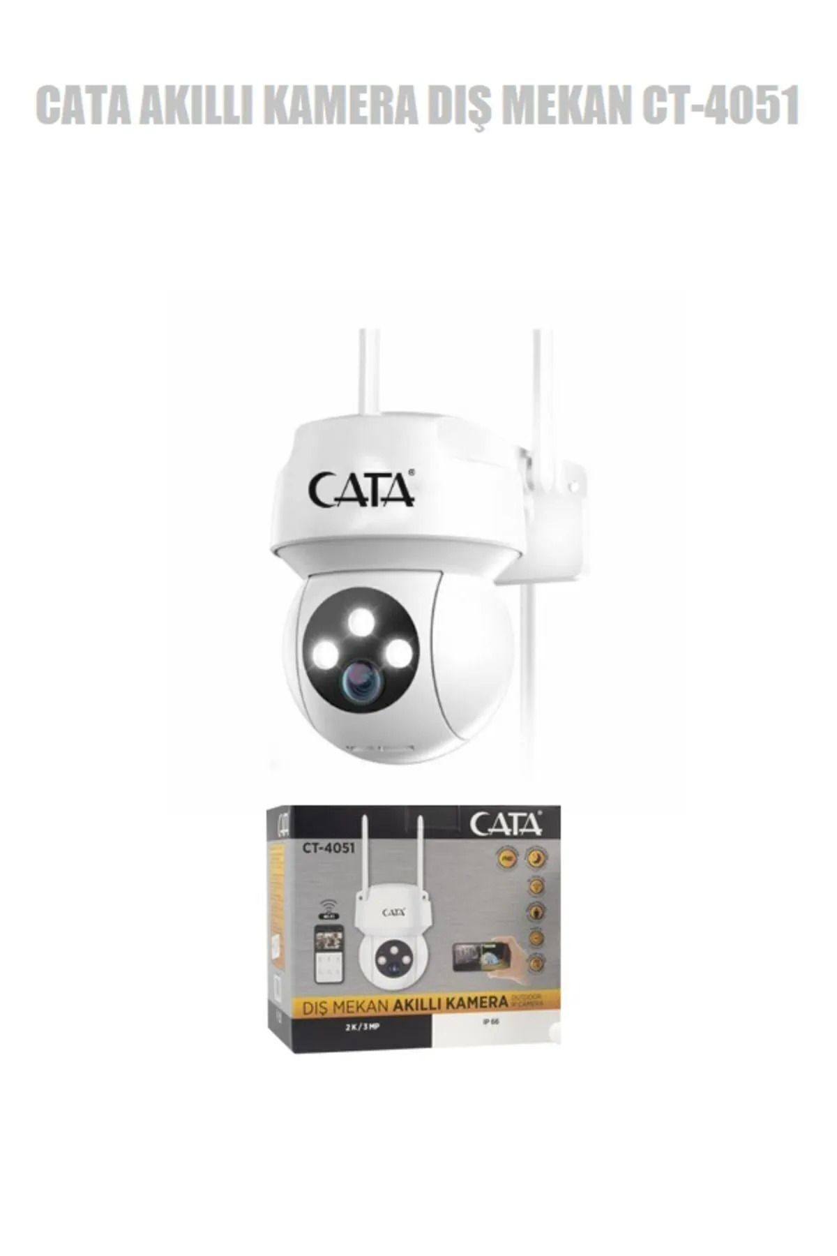 AKILLI KAMERA DIŞ MEKAN CT-4051 IP66 1080P GECE GÖRÜŞLÜ SİRENLİ
