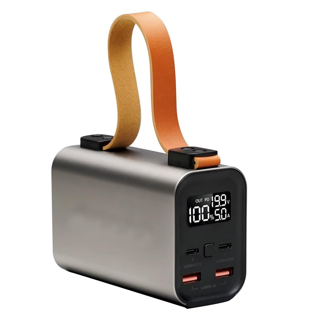 The Wlue 30000 mAh 100W PD Hızlı Şarj Powerbank, Fenerli, 2 Port USB A, 2 Port Type-C Çıkış