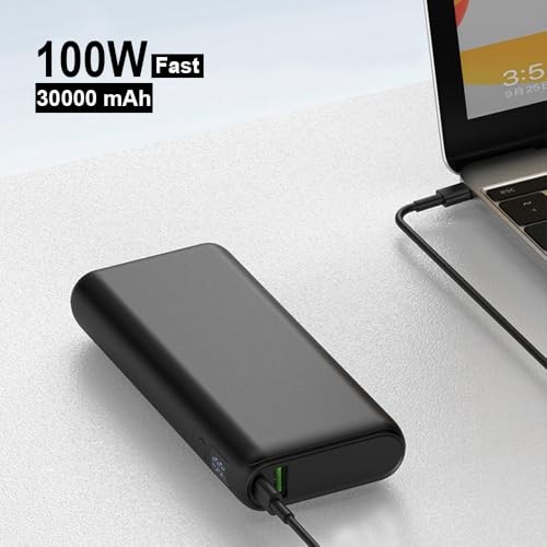 The Wlue 30000 mAh 100W PD Hızlı Şarj Powerbank / 2 Adet Type-C Port / 1 Adet USB Port