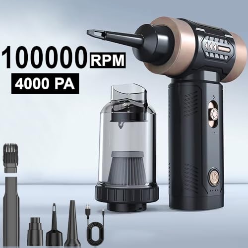 The Wlue 100.000 RPM Araç içi Basınçlı Hava Üfleme Çekme Süpürgesi, Toz, Yaprak, Mangal Üfleme Makinesi
