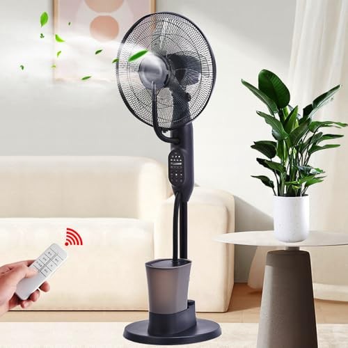 The Wlue Uzaktan Kumandalı Buharlı Vantilatör, 3 Hız Seçeneği, 3L Su Haznesi, 75W, 75° Salınım, Siyah