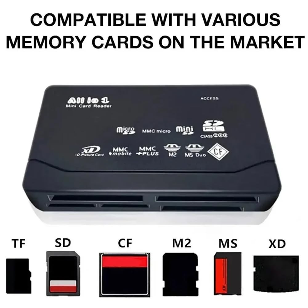 The Wlue Çok Fonksiyonlu USB 3.2 Gen1 Kart Okuyucu, SD/Micro SD/TF/CF/XD/MS PRO/MX, 1TB Destekli