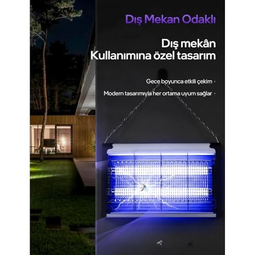The Wlue Elektirikli Sinek Kovucu 8W / Sinek Öldürücü ve Kovucu/UV Mor Işık / 600-800V Izgara