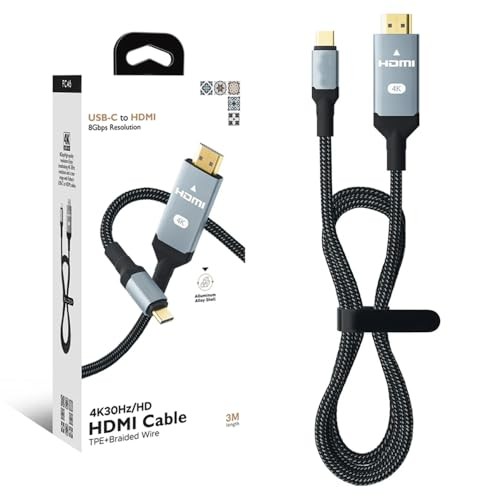 The Wlue Type-C to 4k 30Hz Ultra Full Hd HDMI Usb-C Tak Çalıştır Görüntü Aktarım Kablosu 3 Metre Gold