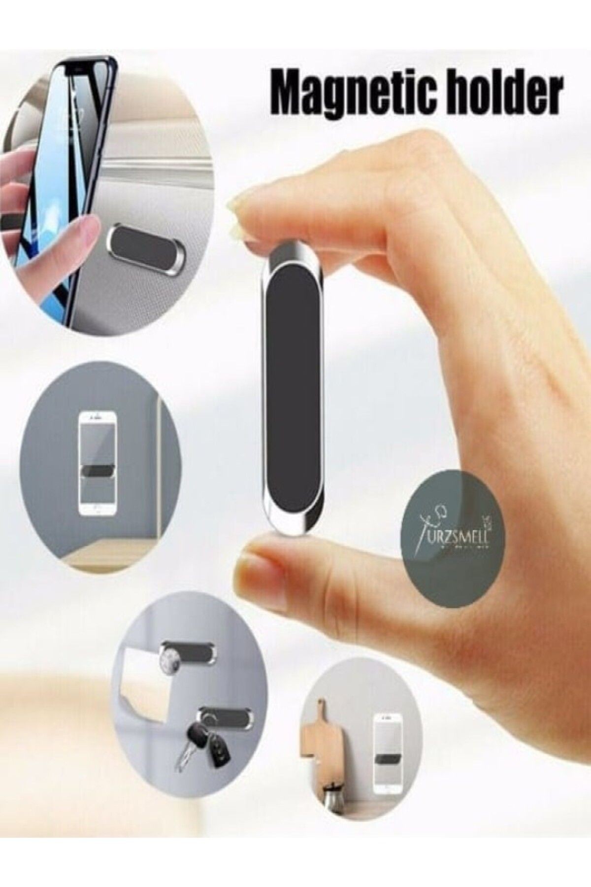 ŞERİT MIKNATISLI YAPIŞKANLI MİNİ ARAÇ İÇİ TELEFON TUTUCU AT05