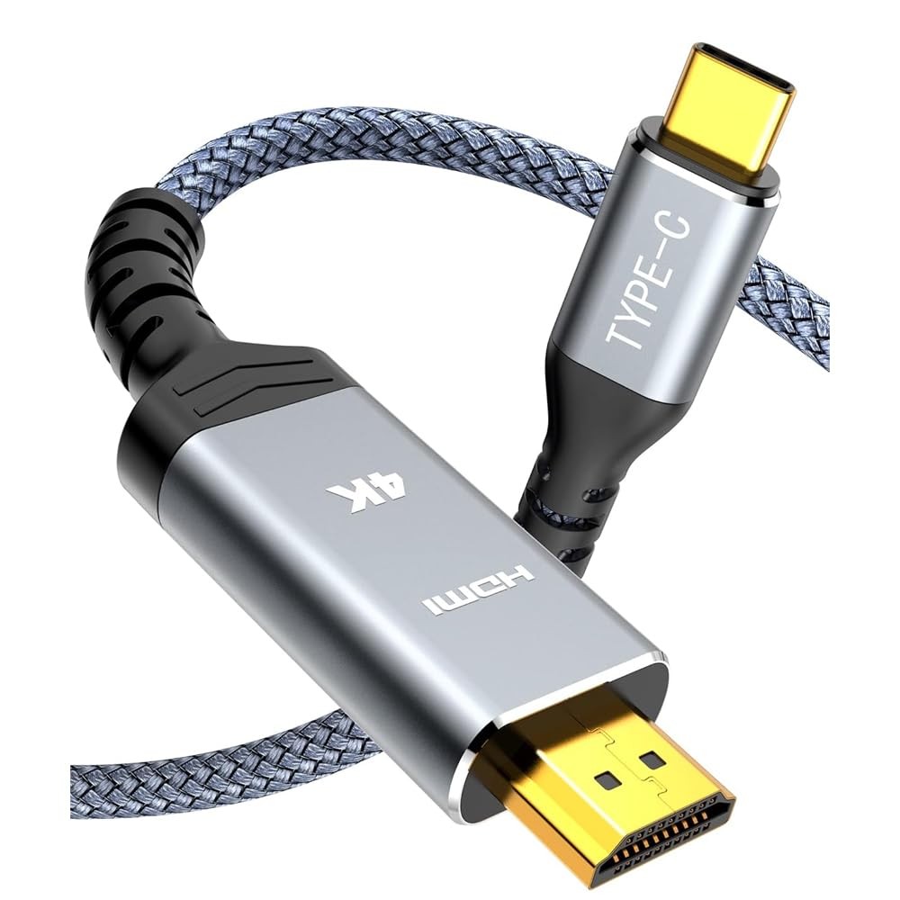 The Wlue Type-C to 4k 30Hz Ultra Full Hd HDMI Usb-C Tak Çalıştır Görüntü Aktarım Kablosu 3 Metre Gold
