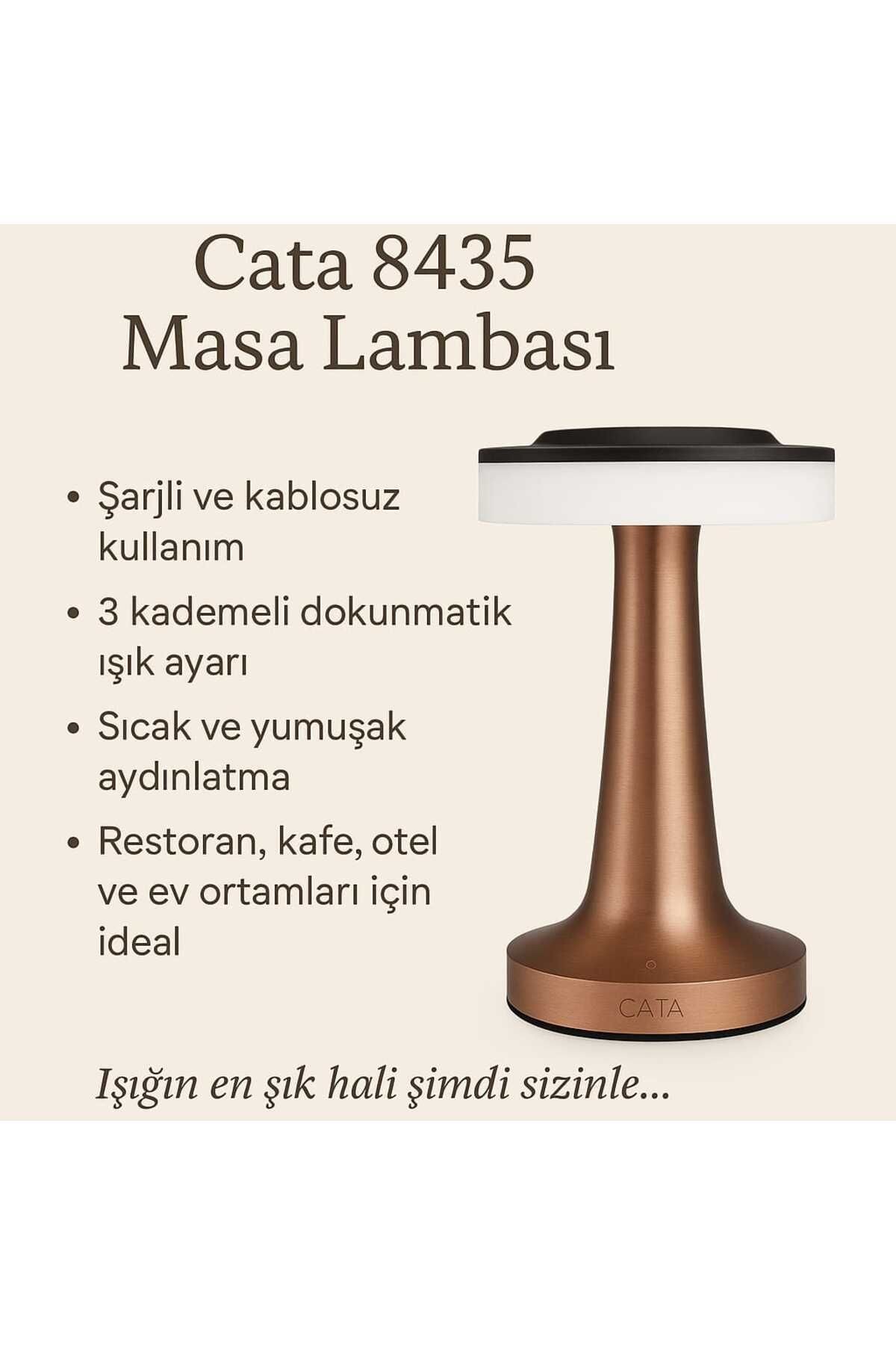 Ct-8435 Oslo Dokunmatik Şarjlı Dim Edilebilir Masa Lambası 3 Renk