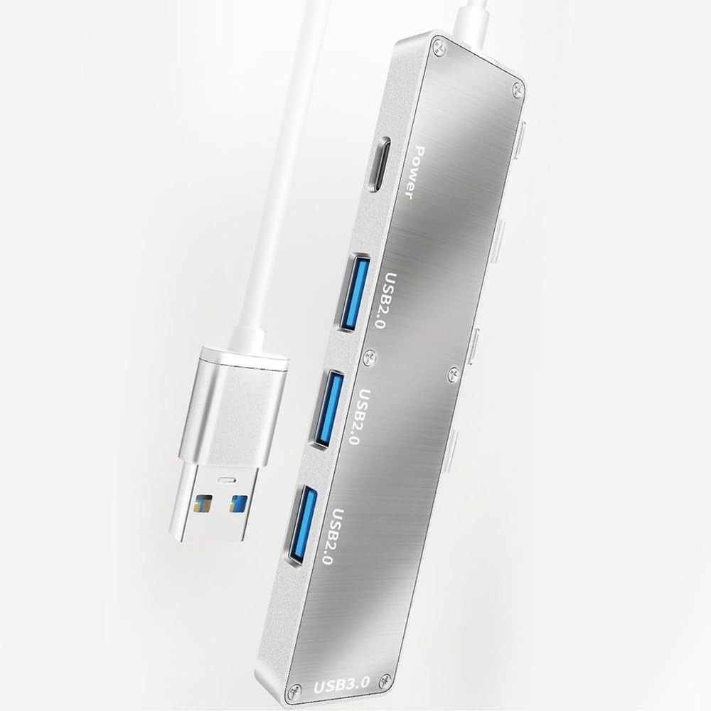 The Wlue USB Hub Adaptör, 4 Port (3xUSB 2.0, 1xUSB 3.0), Type-C Güç Girişli, MacBook Uyumlu, 5 Gbps