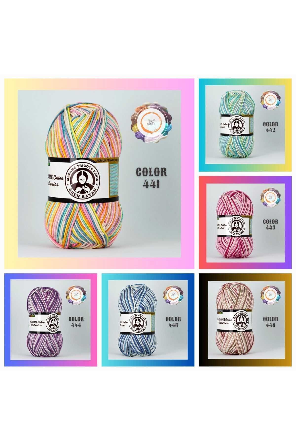 Madame Cotton Multicolor Pamuklu El Örgü Ipi 100 Gr.