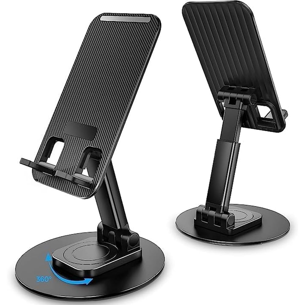The Wlue Telefon ve Tablet Standı, 360° Döndürülebilir, Katlanabilir, Ayarlanabilir Tutucu
