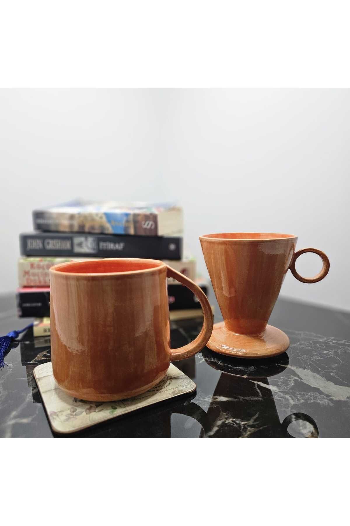 DRİPPER El Yapımı Kahve Dripper Seti 20 cm yüksekliğinde