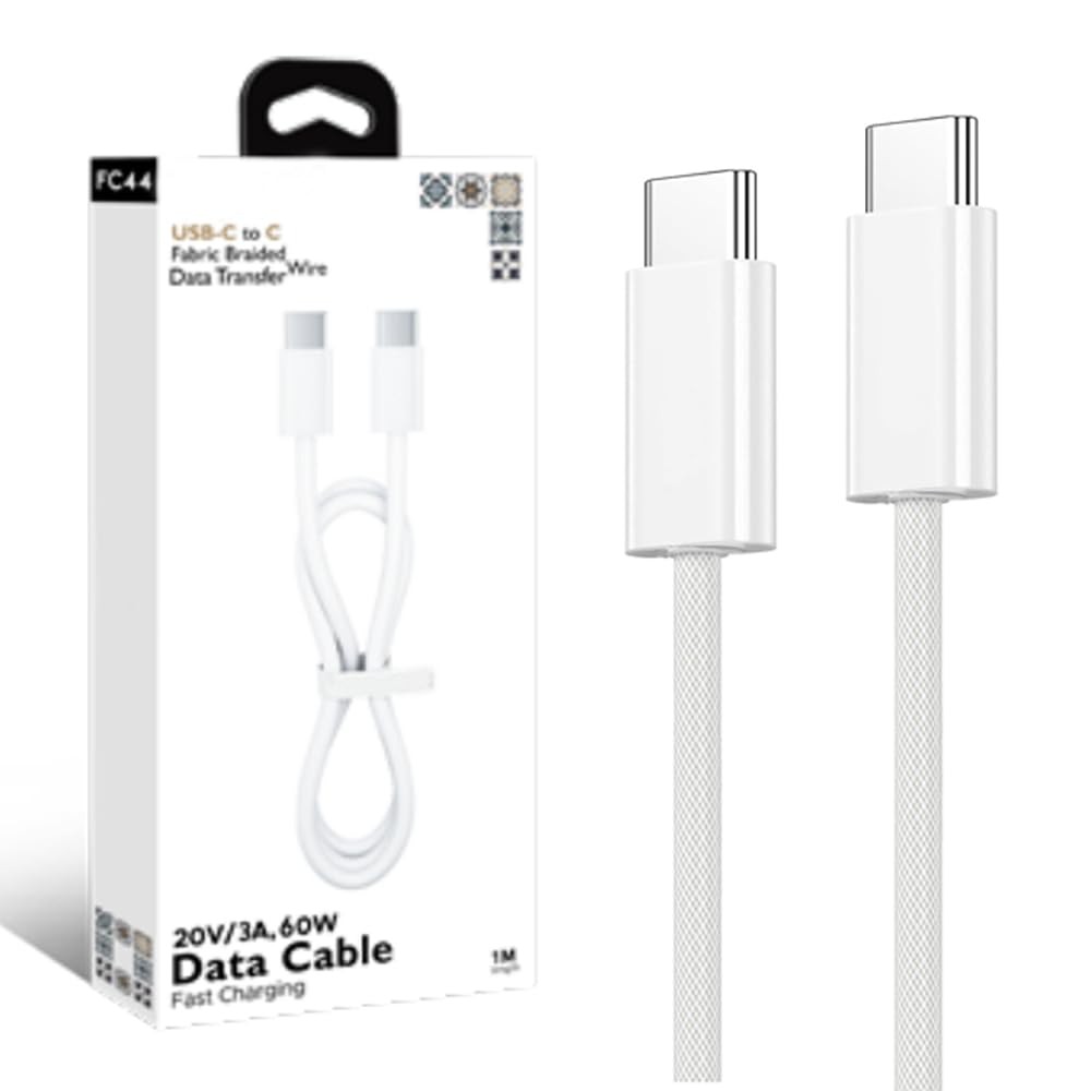 The Wlue Type-C to Type-C Hızlı Şarj ve Data Kablosu 60W 3A Örgülü 1 Metre