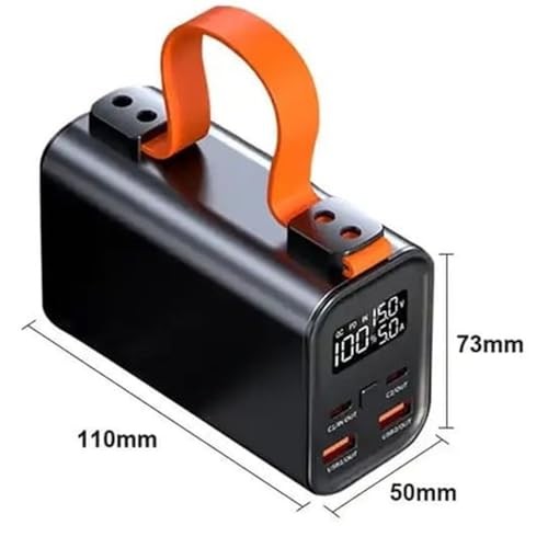The Wlue 30000 mAh 100W PD Hızlı Şarj Powerbank, Fenerli, 2 Port USB A, 2 Port Type-C Çıkış