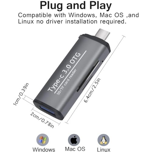 The Wlue Type-C to USB 3.0 TF SD Kart Okuyucu USB Type-C OTG Adaptör Çevirici