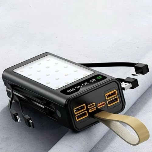 The Wlue 30000 mAh Taşınabilir Güç Bankası, 22.5W PD Hızlı Şarj, LCD Ekranlı, 7 Port, Kamp İçin