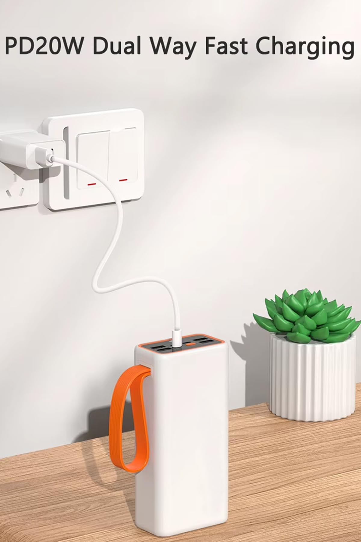 The Wlue 30000 Mah Hızlı Şarj Powerbank/PD 22.5W / Dijital Göstergeli/Fenerli/Kamp Powerbank