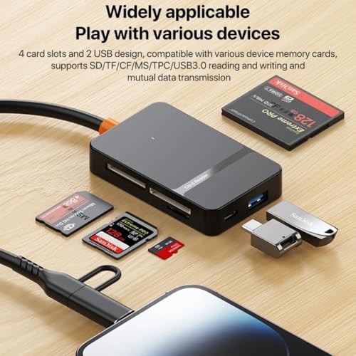 The Wlue 8in1 Multi Girişli Çevirici Adaptör Lightning/Type-C To USB A/SD/TF/MS/Macbook Uyumlu