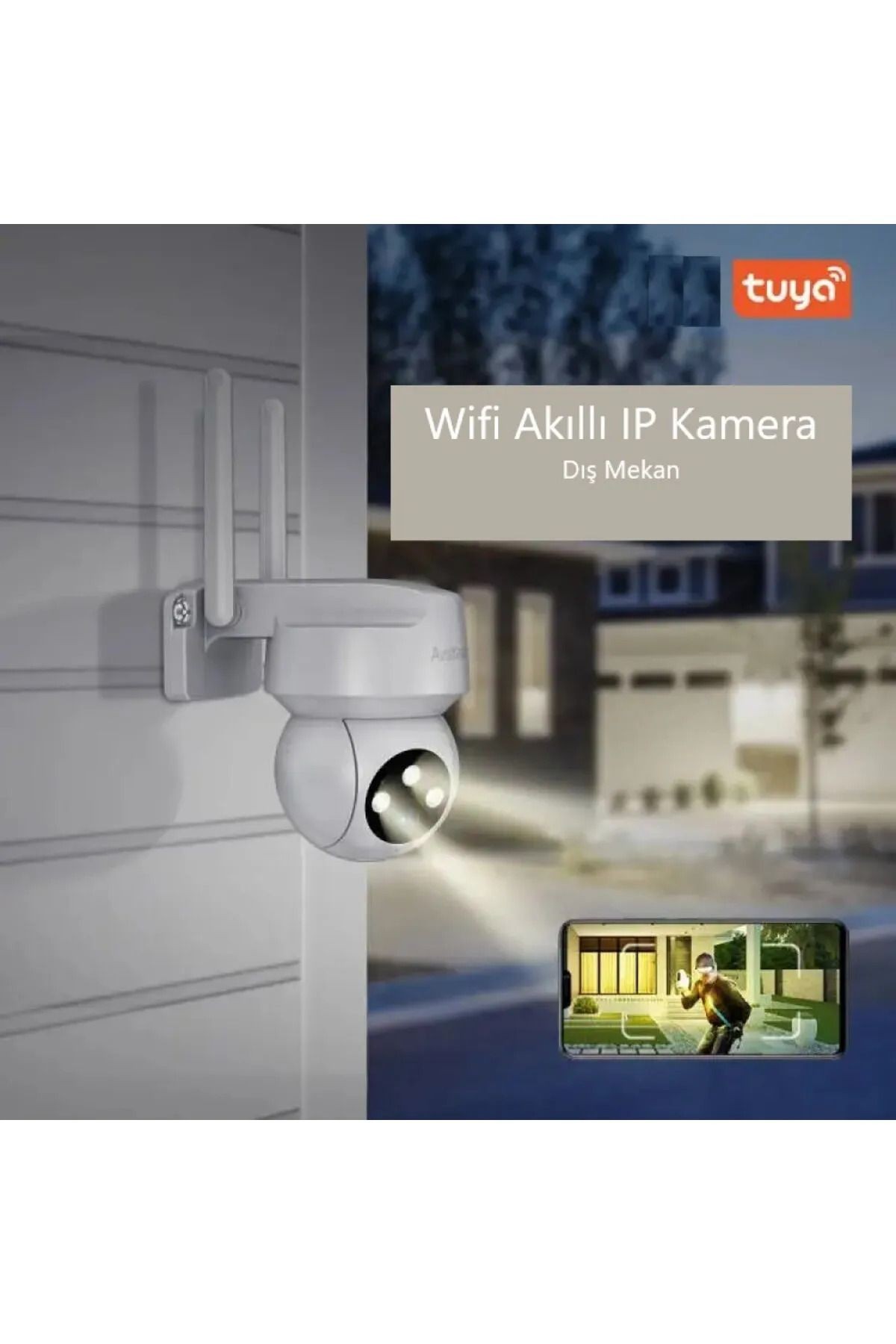 AKILLI KAMERA DIŞ MEKAN CT-4051 IP66 1080P GECE GÖRÜŞLÜ SİRENLİ