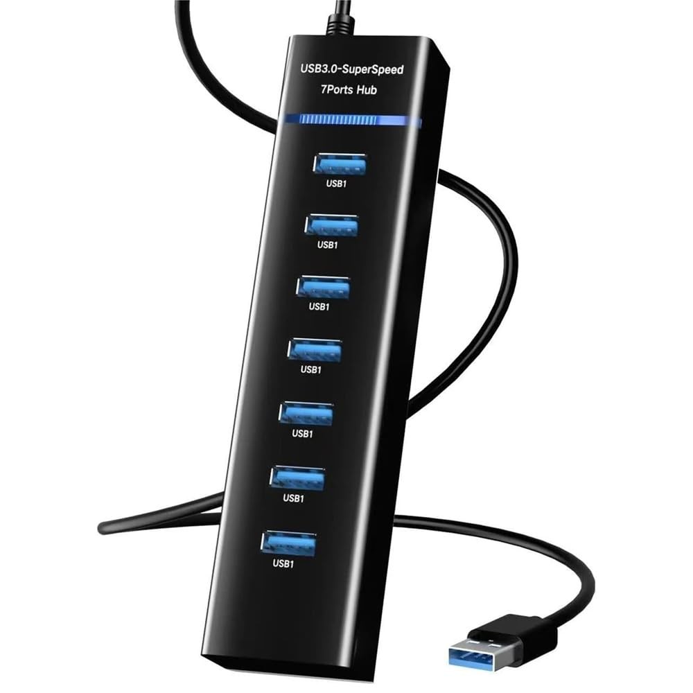 The Wlue USB 3.0 Yüksek Hızlı Hub, 7 Port, 5 Gbps, 1,2 Metre Kablo