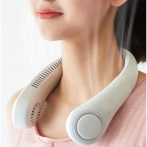 The Wlue Şarjlı Askılı Boyun Fanı / 3 Kademeli Hız Ayarı Vantilatör / 360° Hava Akışlı Fan Soğutma