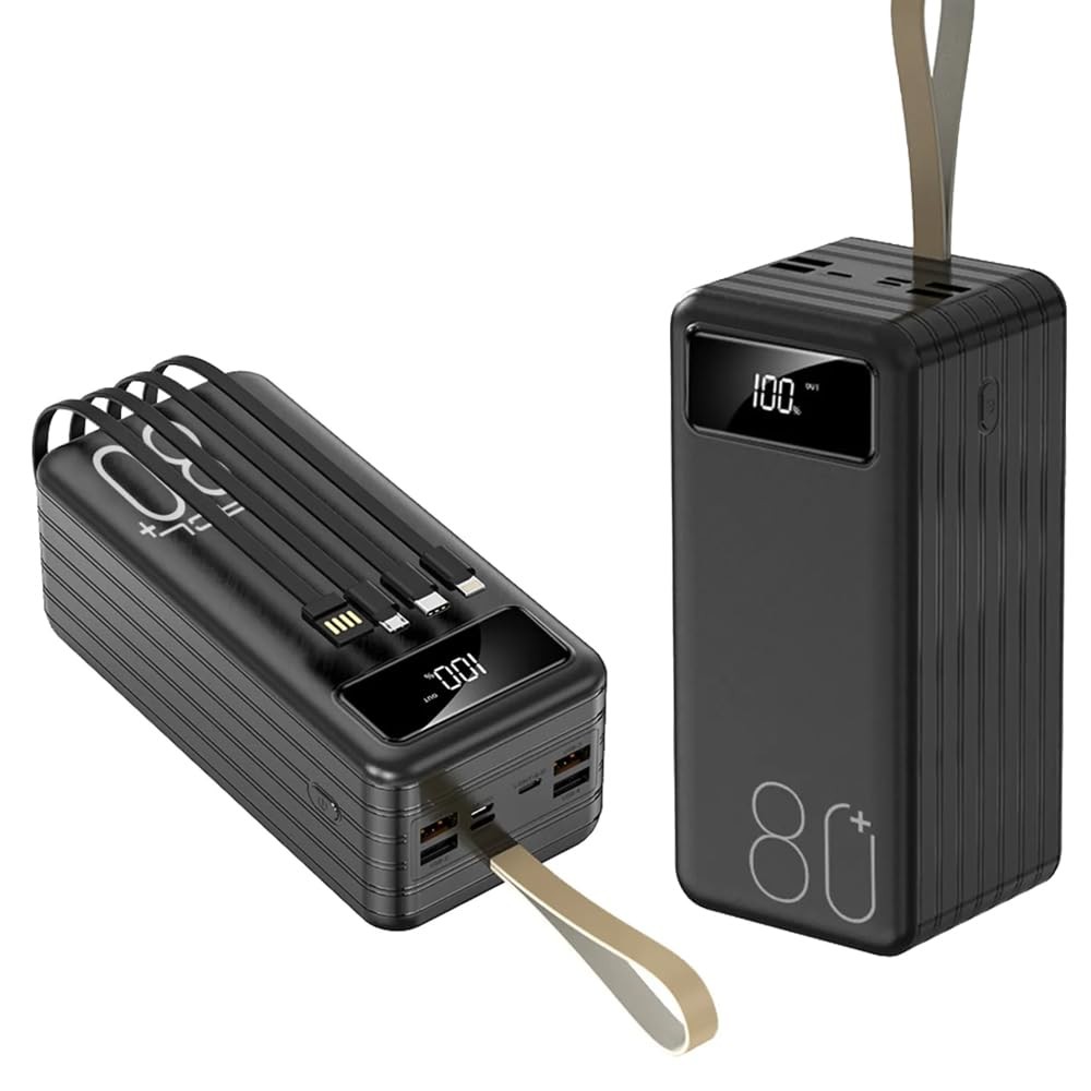 The Wlue Taşınabilir Powerbank, 80000 mAh Kapasite, 22.5W Hızlı Şarj, Dijital Göstergeli, Kamp Şarj Cihazı