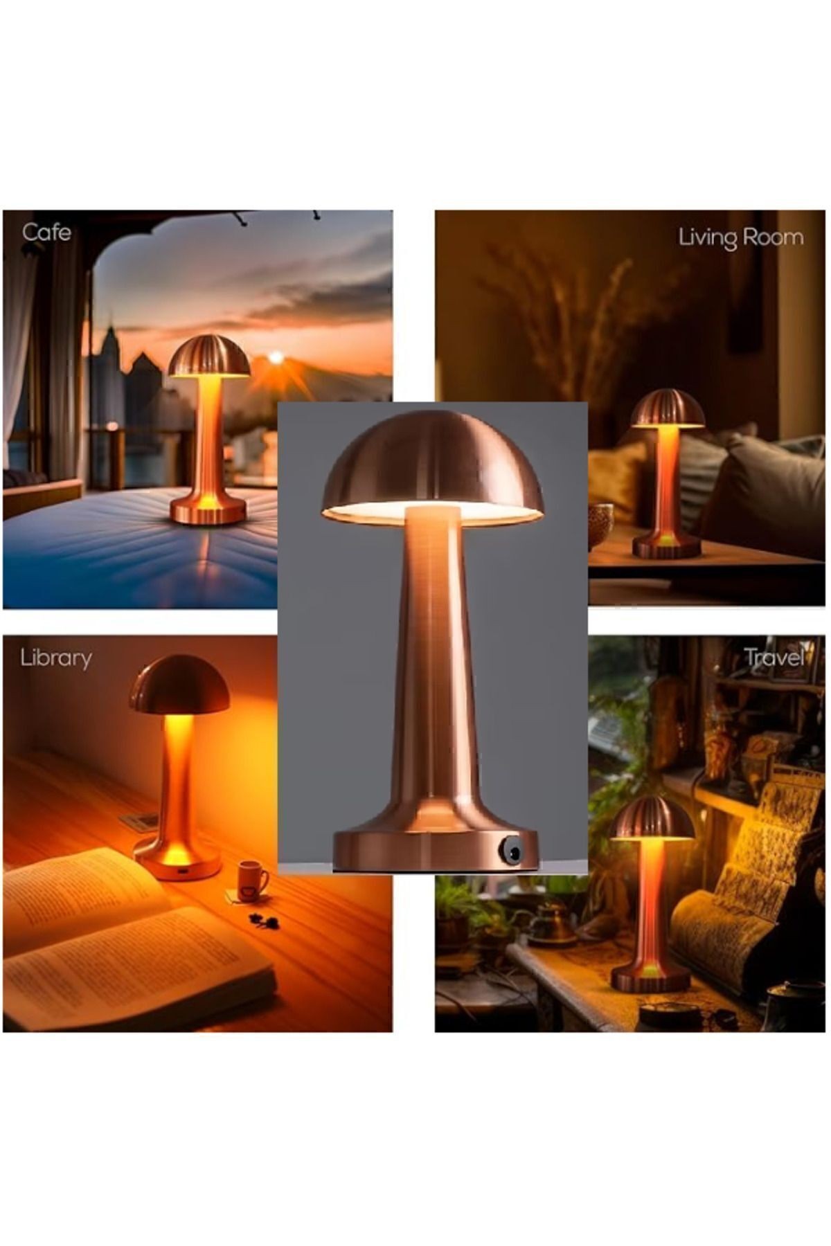 Ct-8430 Retro Bakır Dokunmatik Şarjlı Led Masa Lambası