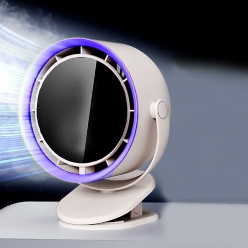 The Wlue Dijital Sessiz Masaüstü Vantilatör / 1800 RPM Klipsli fan Soğutucu/Şarjlı 3600 mAh / 4 Kademeli