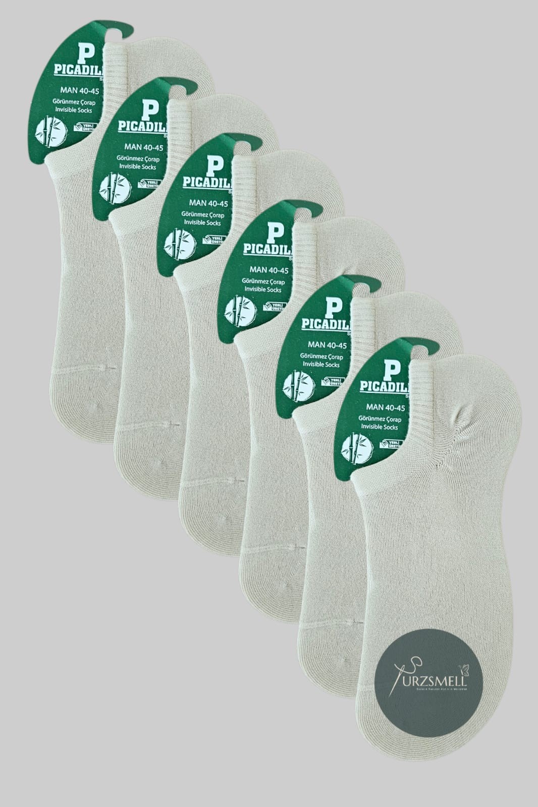 Bambu Sneaker Günlük Görünmez Erkek Çorap Rahat Esnek 6'lı Paket