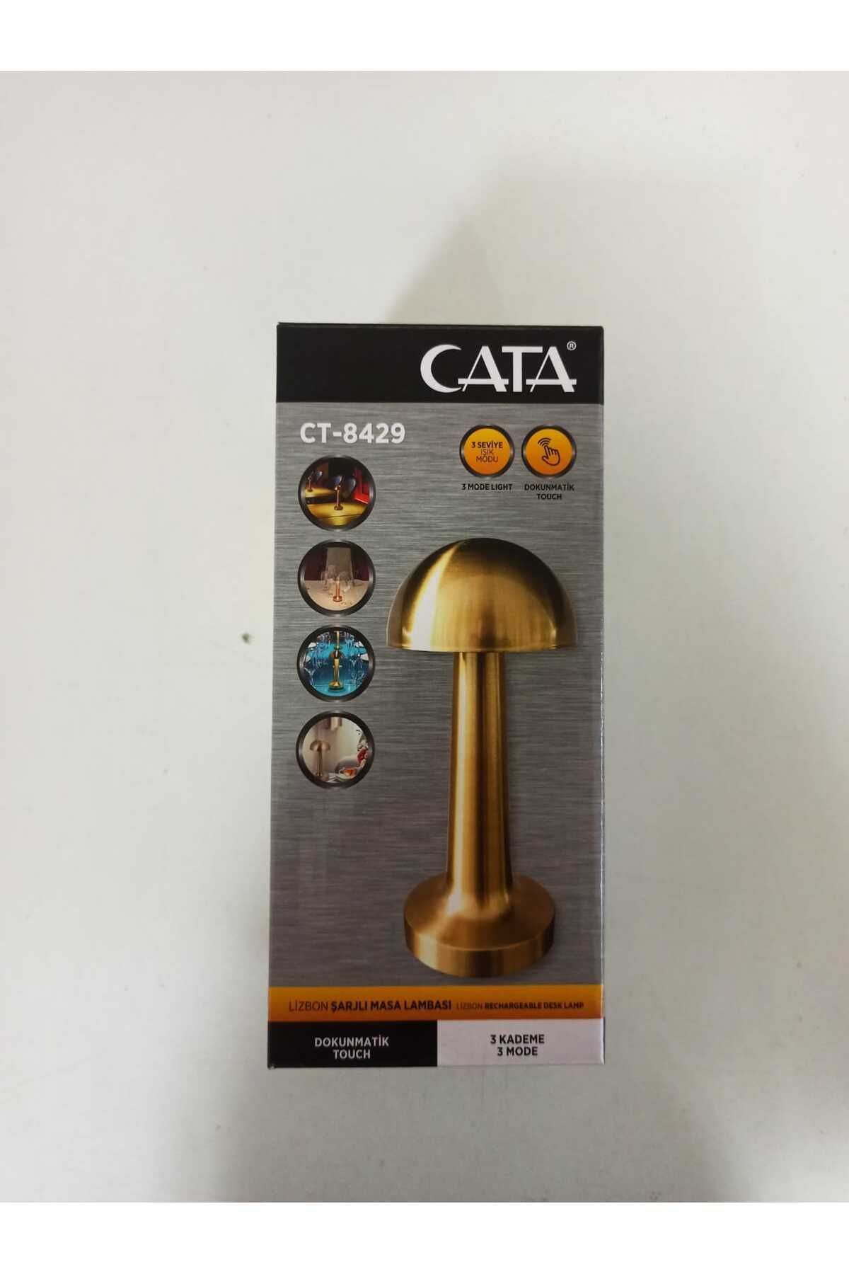 3 Işık Renkli Şarjlı Dim Edilebilir Masa Lambası Gold Kasa Ct-8429