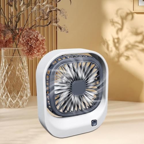 The Wlue Şarjlı Masaüstü Vantilatör / 3 Kademe Hız Ayarlı Mini Fan/Araç İçi Fan