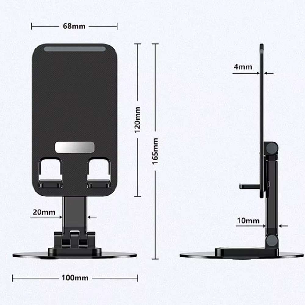 The Wlue Telefon ve Tablet Standı, 360° Döndürülebilir, Katlanabilir, Ayarlanabilir Tutucu