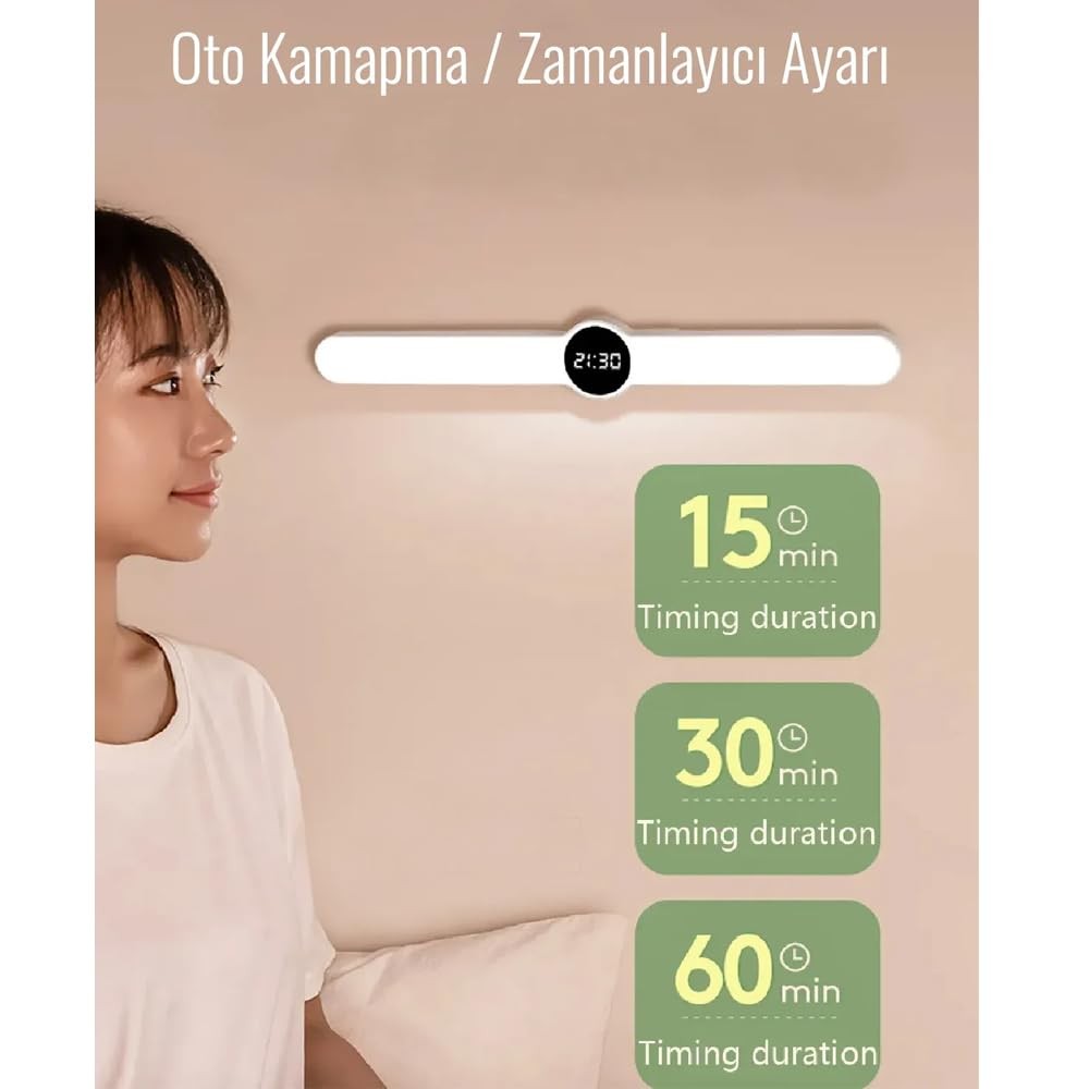 The Wlue Şarjlı Mıknatıslı Kitaplık Dolap İçi Raf Altı LED Aydınlatma Masa Lambası Çalışma Işığı