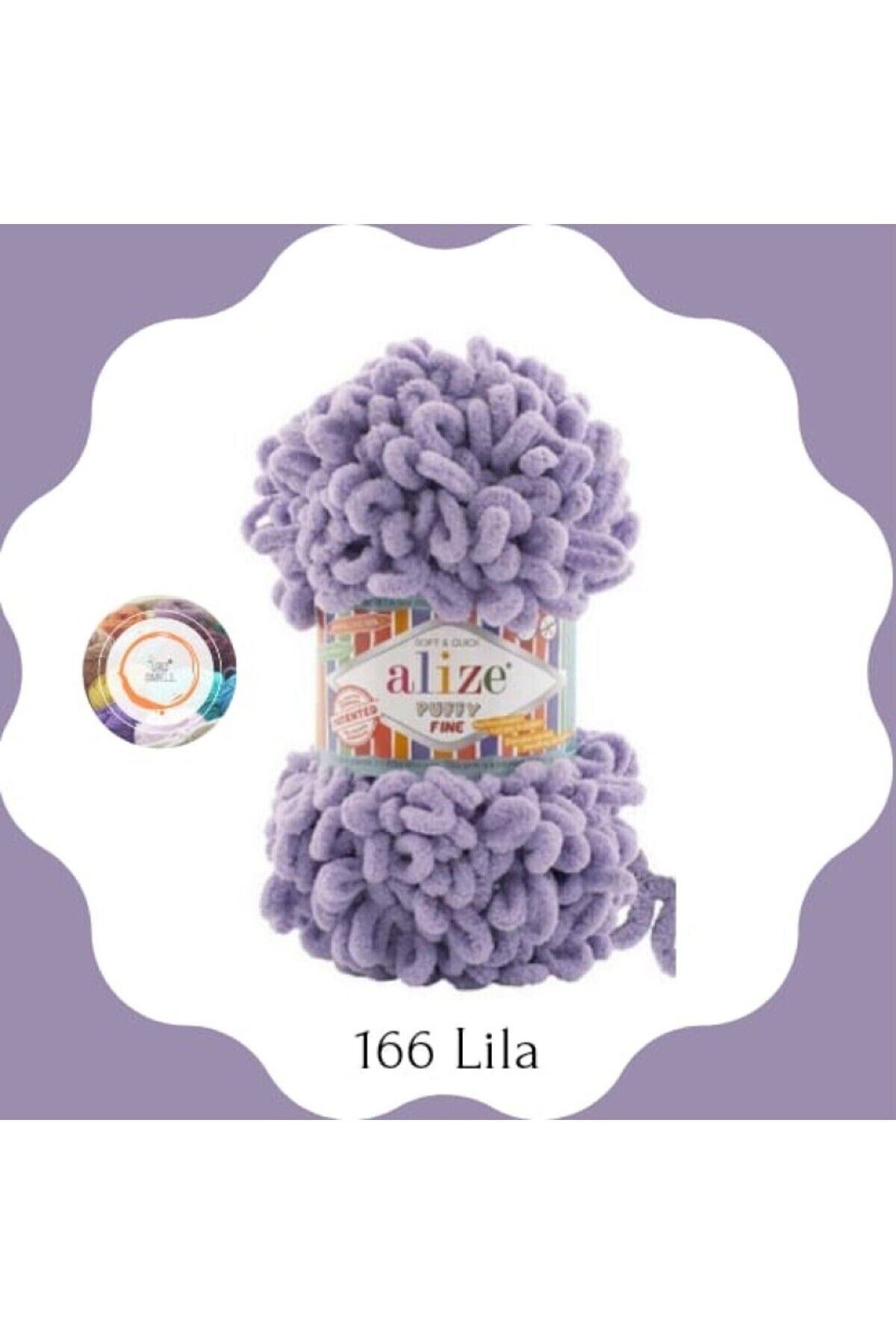 Puffy Fine 166 Lila El Örgü Ipliği Küçük Ilmek (TEKLİ) - 100 Gr. 14.5mt. Parmak Ipi, Battaniye Ipi