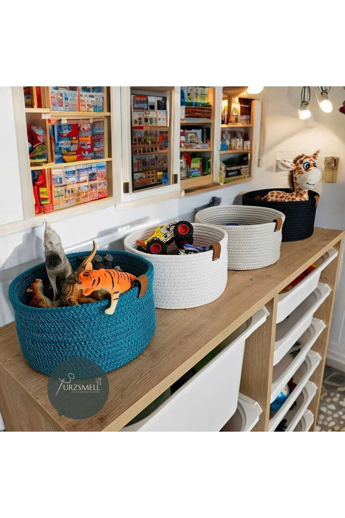 SEPET-EKMEKLİK ,OYUNCAKLIK, ÇOK AMAÇLI EL EMEĞİ PAMUK VEYA POLYESTER 10*20 Cm YUVARLAK