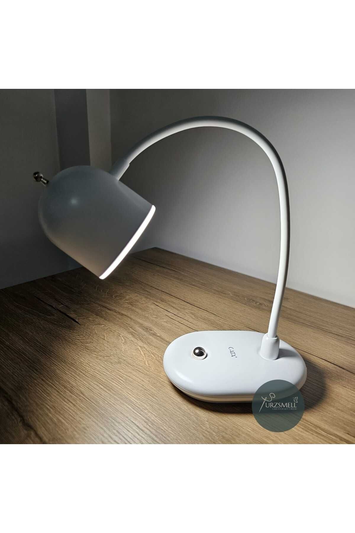 Şarjlı Dokunmatik Led Çalışma Okuma Işığı Flexible Masa Lambası Işık Ayarlanabilir Beyaz 8440