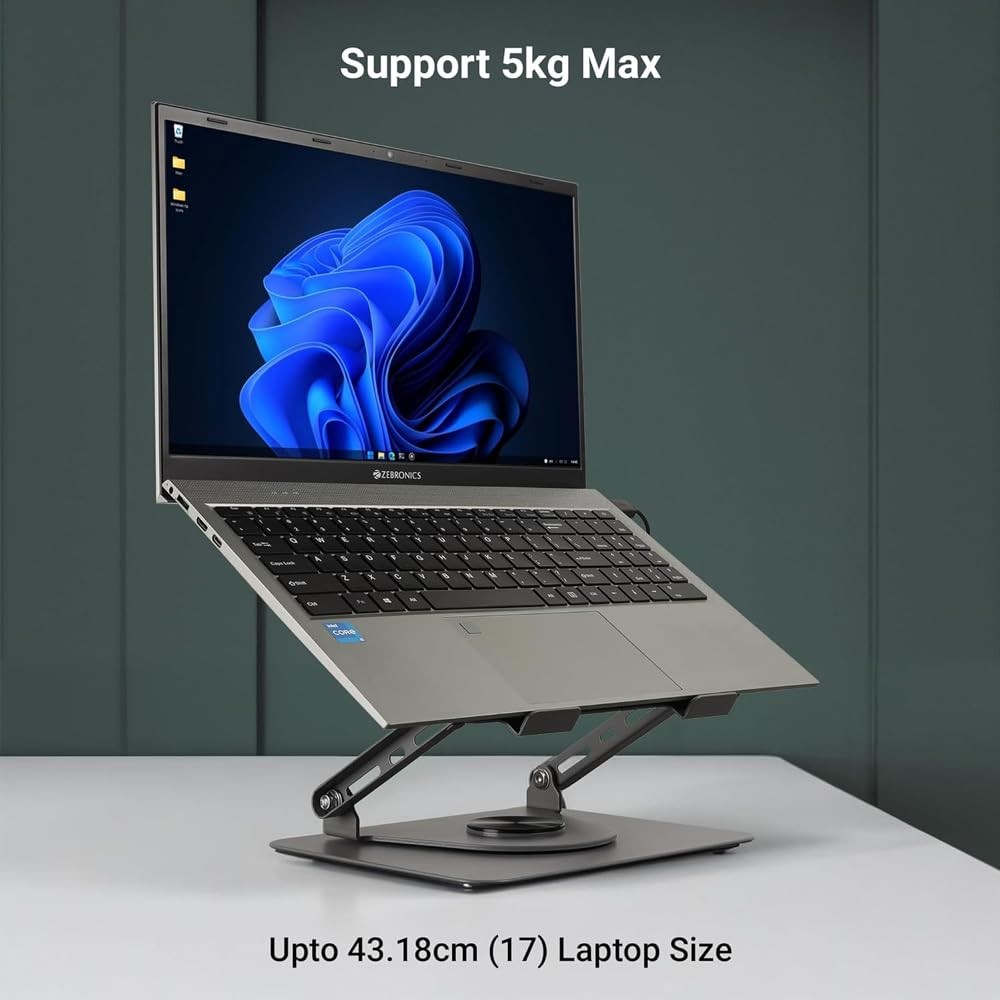 The Wlue Alüminyum Laptop ve Tablet Standı, Manyetik Fanlı, Magsafe Uyumlu Telefon Tutuculu, 10-17.3 inç, Soğutucu