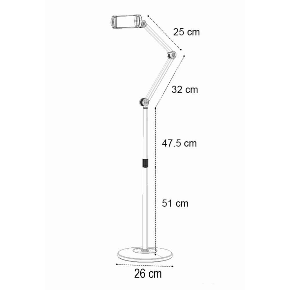 The Wlue 6-11 inch Metal Ayaklı Flexible Tablet ve Telefon Tutucu Stand 160 cm Metal Tablet Tripod