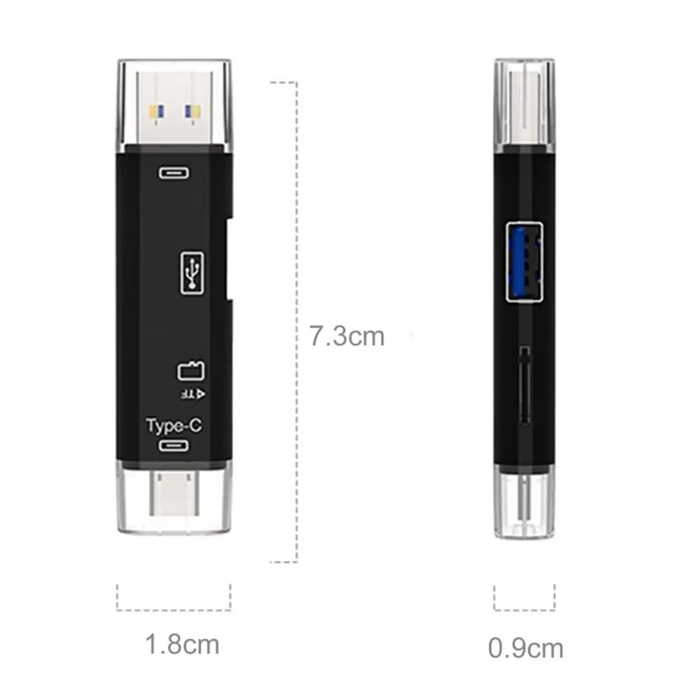 The Wlue 5'i 1 Arada Kart Okuyucu, USB 2.0, Type-C, Micro USB, Micro SD/TF Kart Adaptörü