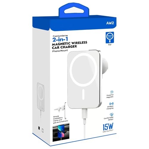 15W MagSafe Uyumlu Kablosuz Araç içi Havalandırma Telefon Tutucu, 15W Hızlı Şarj