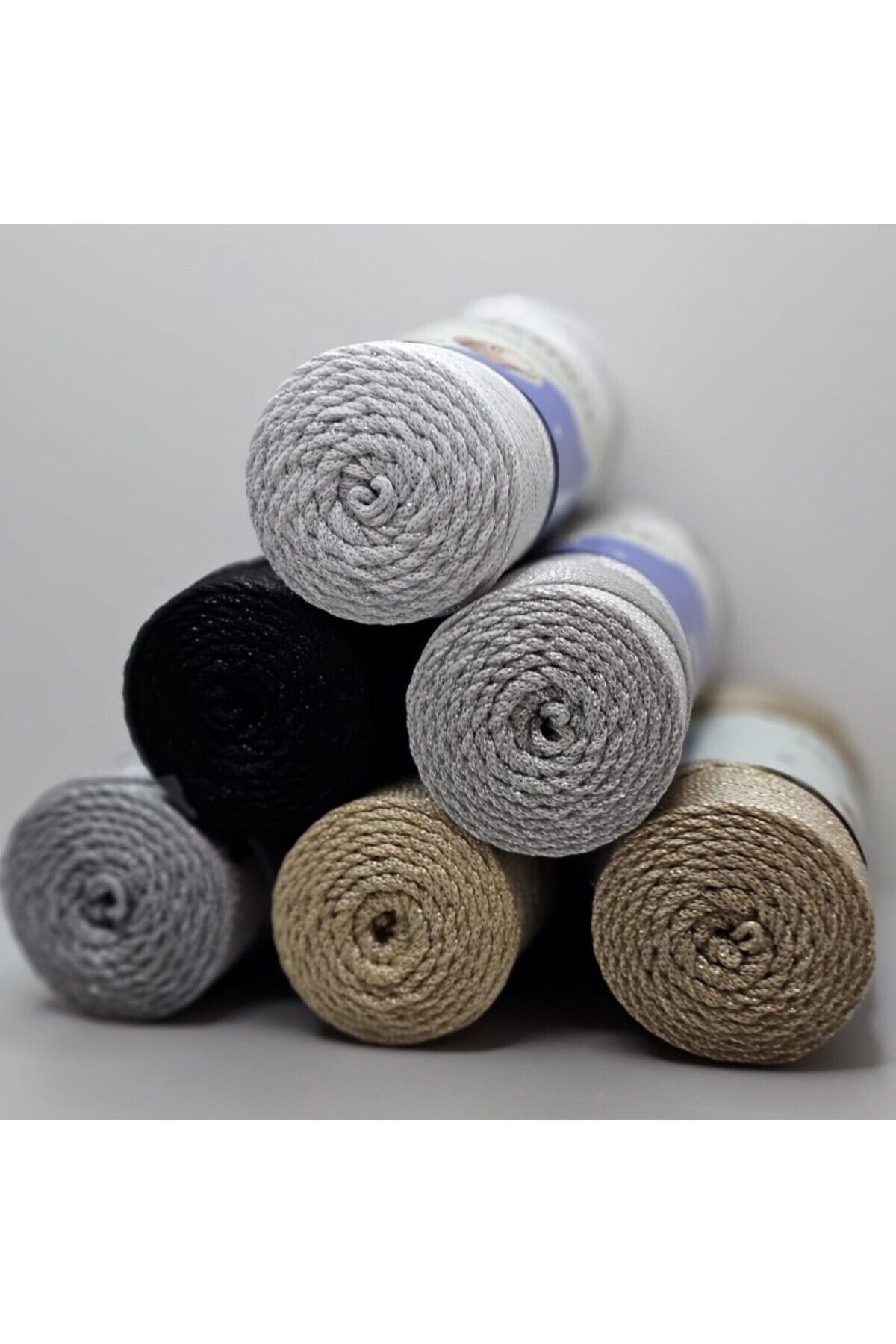Simli Polyester Makrome 200gr, 250mt, 4 No. Iplik Supla, Çanta Ve Aksesuar Ipliği