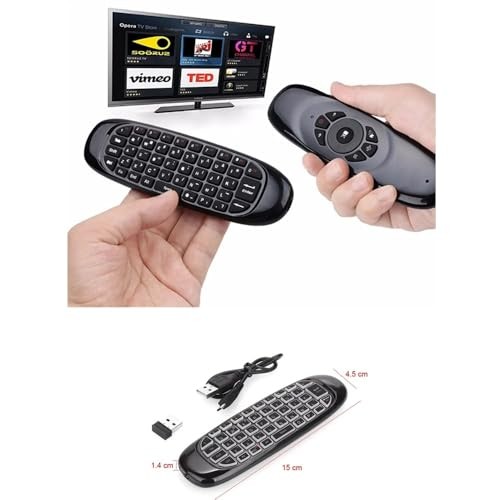The Wlue 2.4 GHz Kablosuz Hava Faresi, Sesli Klavyeli Uzaktan Kumanda, Jiroskoplu, Akıllı TV ve Android Box Uyumlu