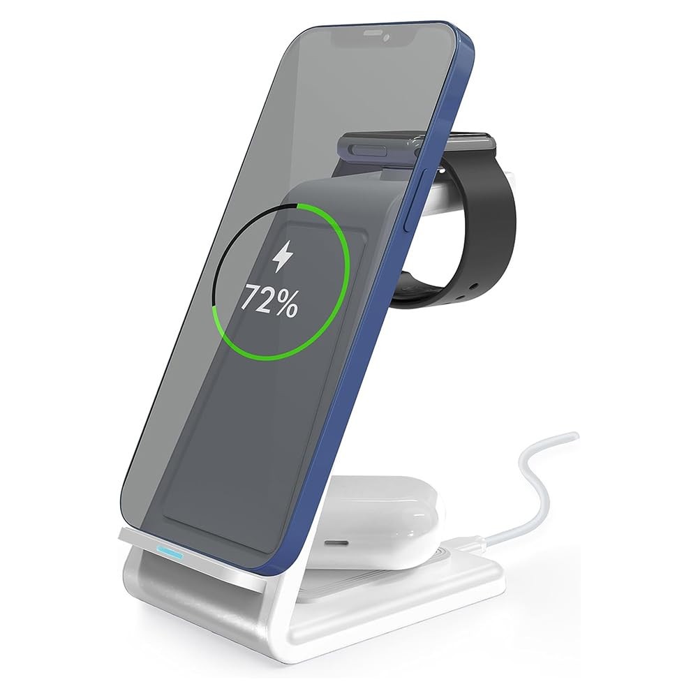 The Wlue 3'ü 1 Arada 20W Kablosuz Şarj Standı Wireless Şarj iPhone ve Apple Watch Saatler için Şarj İstasyonu