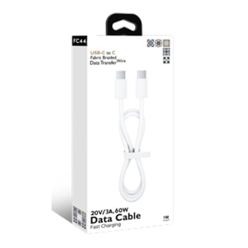 The Wlue Type-C to Type-C Hızlı Şarj ve Data Kablosu 60W 3A Örgülü 1 Metre