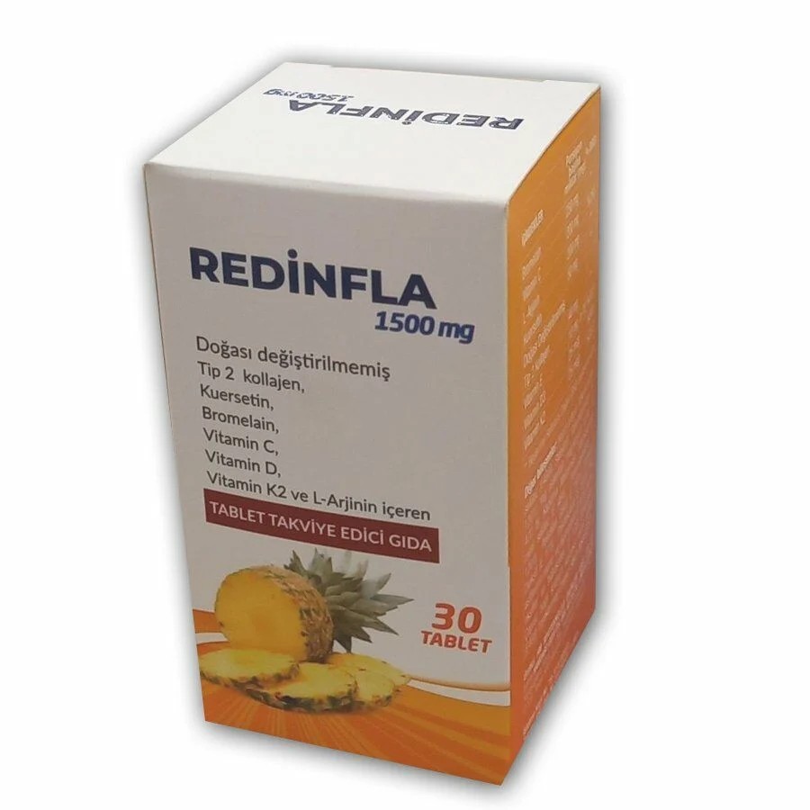 Redinfla 1500 mg Doğası Değiştirilmemiş Tip II Kollajen 30 Tablet